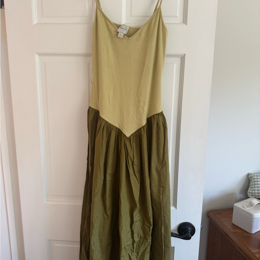 Maeve Green Spaghetti Strap Sundress Maxi